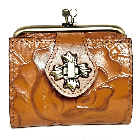 Patricia Nash Casella Embossed Leather Wallet In Cognac Brown - Picture 2 of 16